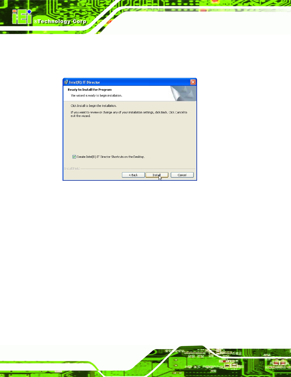 Figure 6-35: it director installation | IEI Integration IMBA-Q670 v2.10 User Manual | Page 156 / 219