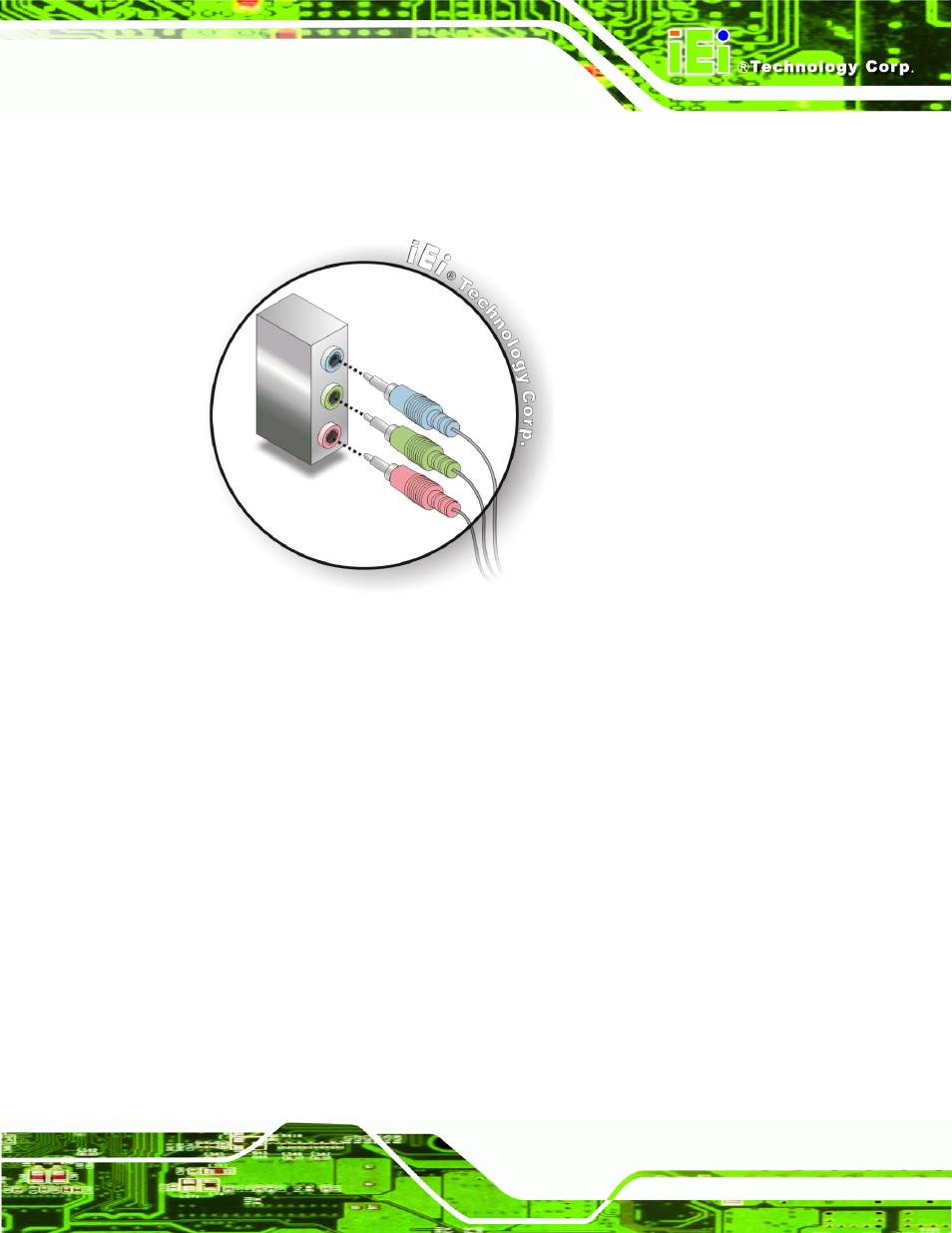 2 dvi display device connection, Figure 4-13: audio connector | IEI Integration IMBA-Q670 v2.10 User Manual | Page 79 / 219