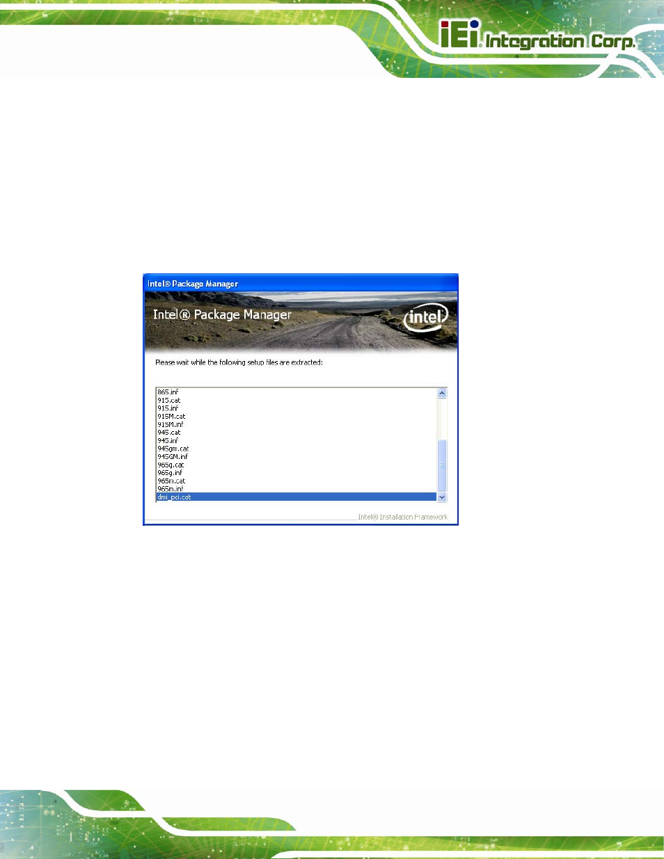 3 chipset driver installation, Hipset, River | Nstallation, Figure 6-3: chipset driver screen | IEI Integration IMBA-Q670 v3.01 User Manual | Page 135 / 222