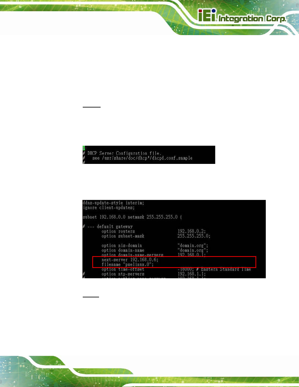 B.6.1 configure dhcp server settings | IEI Integration IMBA-Q670 v3.01 User Manual | Page 195 / 222