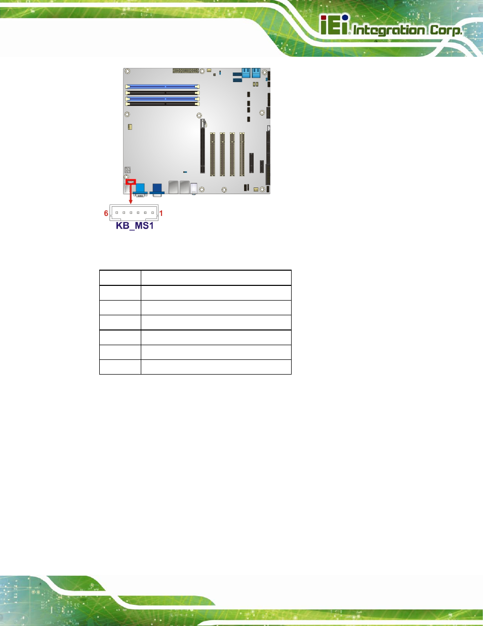 12 parallel port connector, Figure 3-12: keyboard/mouse connector location, Table 3-12: keyboard/mouse connector pinouts | IEI Integration IMBA-Q670 v3.01 User Manual | Page 47 / 222