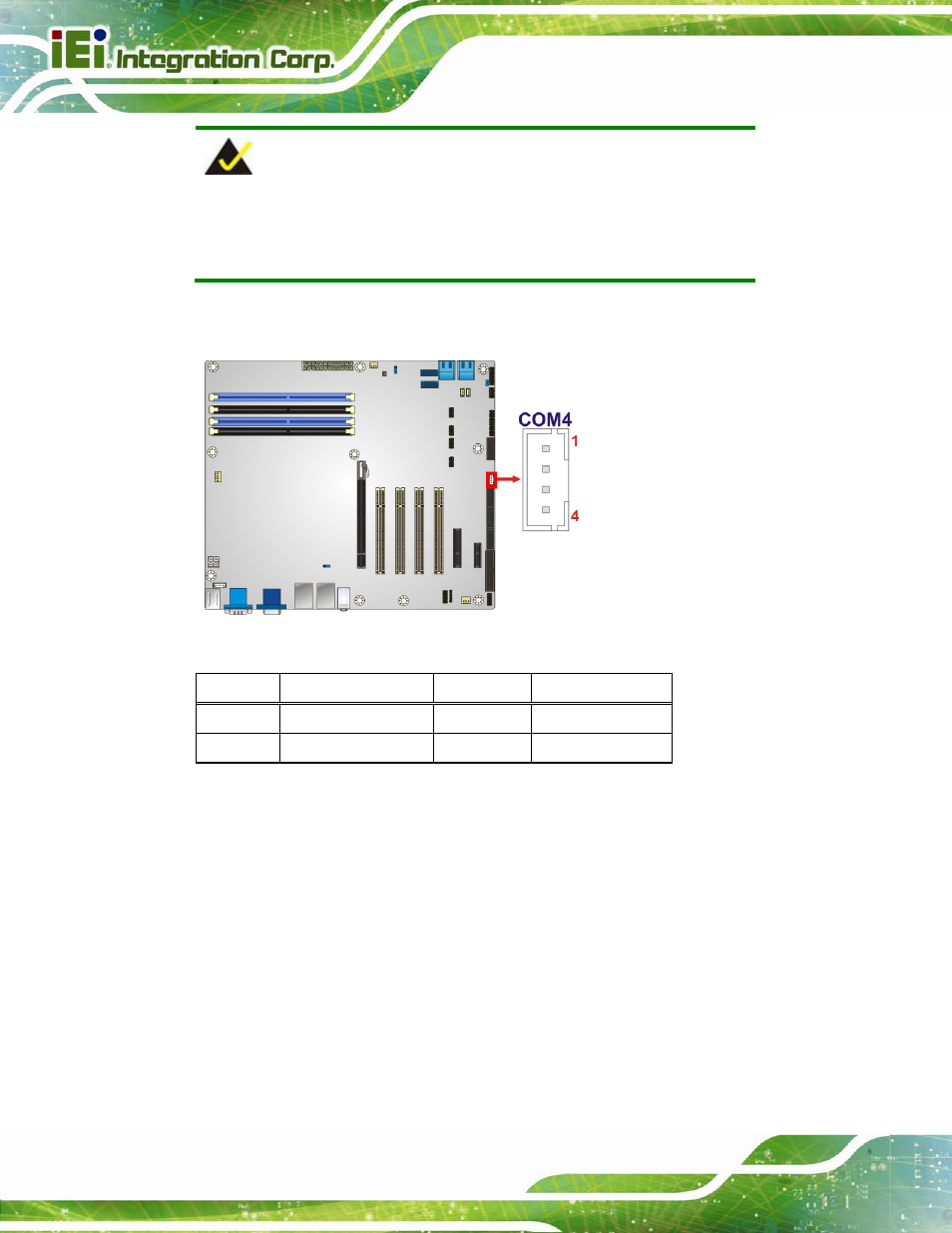 20 serial port connectors, rs-232, Table 3-16: rs-422/485connector pinouts, Figure 3-20: rs-422/485 connector location | IEI Integration IMBA-Q670 v3.01 User Manual | Page 54 / 222