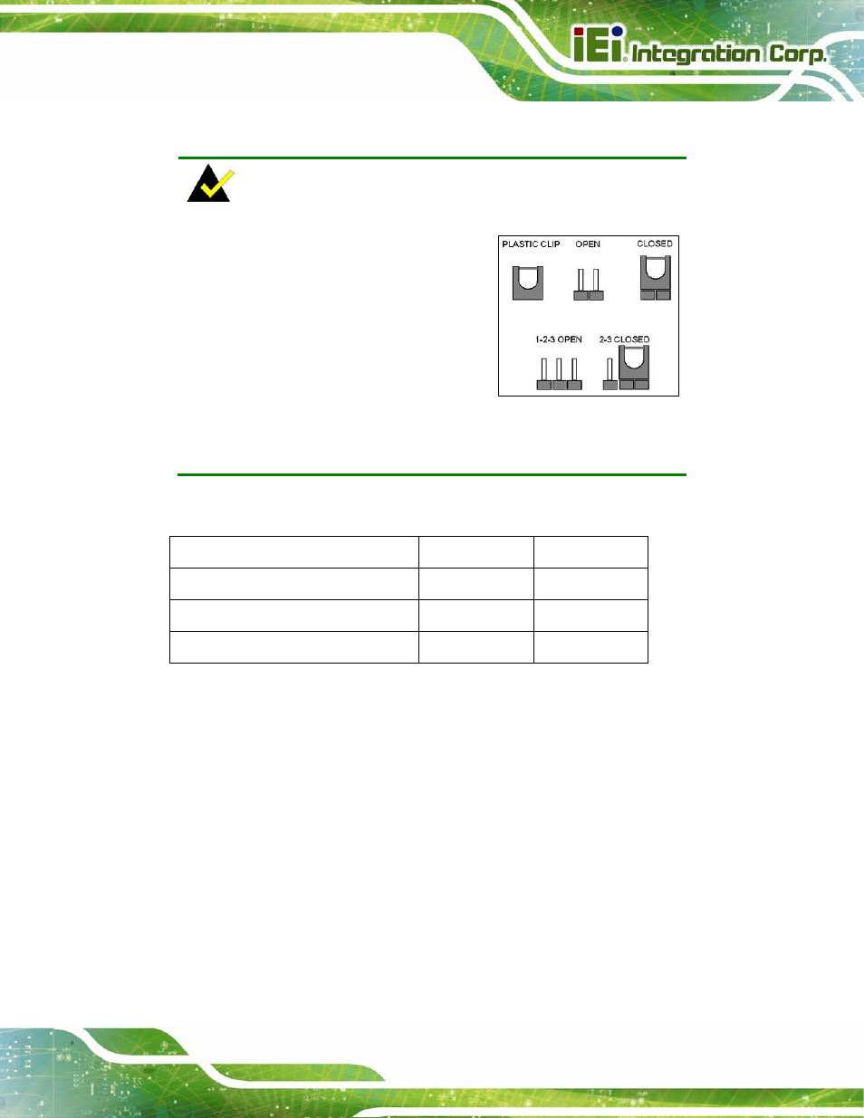 3 jumper settings, 1 at/atx power select jumper, At/atx power select jumper | Umper, Ettings, Table 4-1: jumpers | IEI Integration IMBA-Q670 v3.01 User Manual | Page 75 / 222