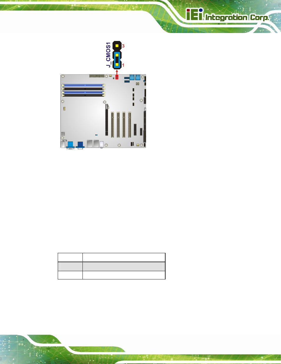 3 wake-on lan jumper, Figure 4-9: clear bios jumper location, Table 4-4: wake-on lan connector pinouts | IEI Integration IMBA-Q670 v3.01 User Manual | Page 77 / 222