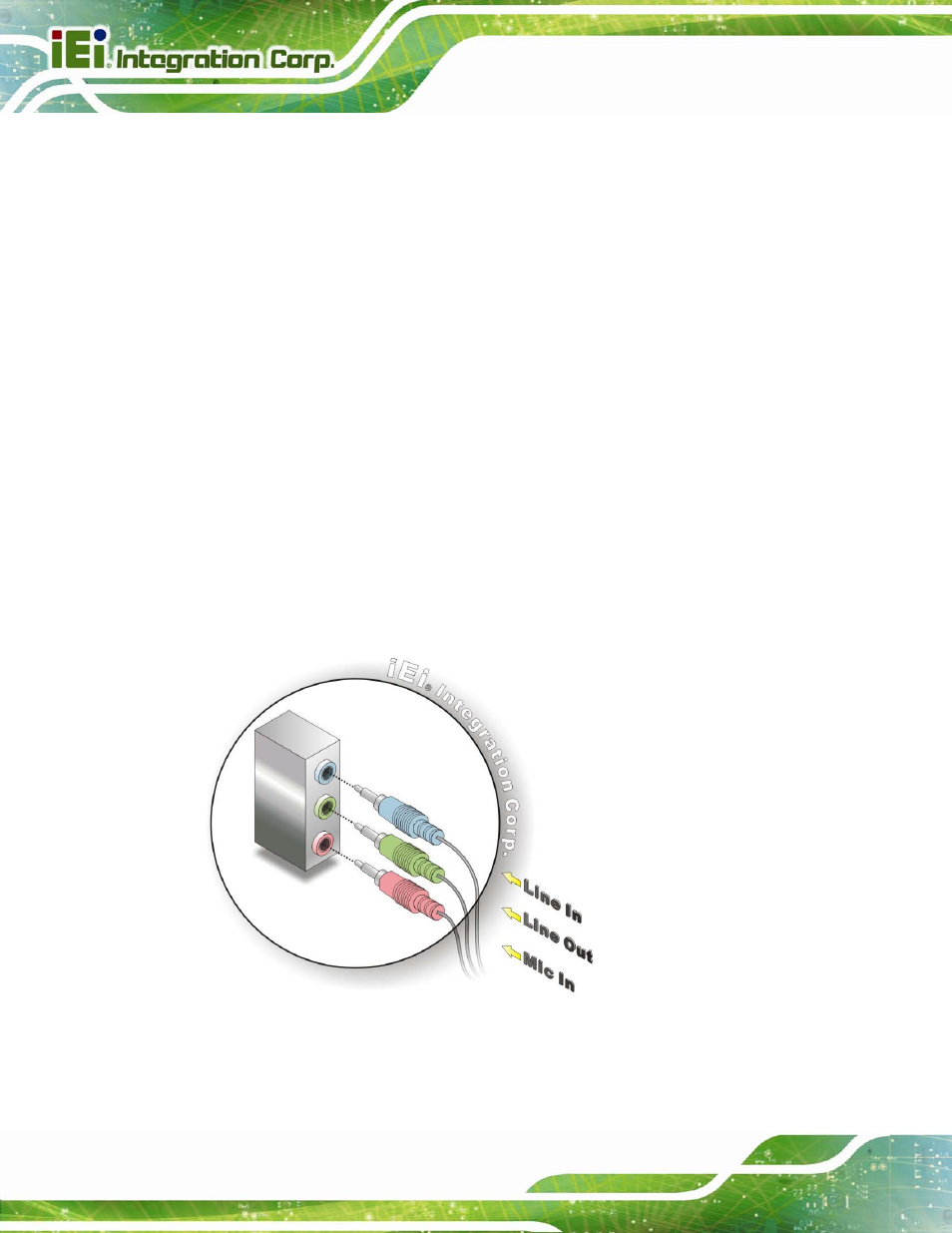 5 external peripheral interface connection, 1 audio connector, Xternal | Eripheral, Nterface, Onnection, Figure 4-13: audio connector | IEI Integration IMBA-Q670 v3.01 User Manual | Page 80 / 222