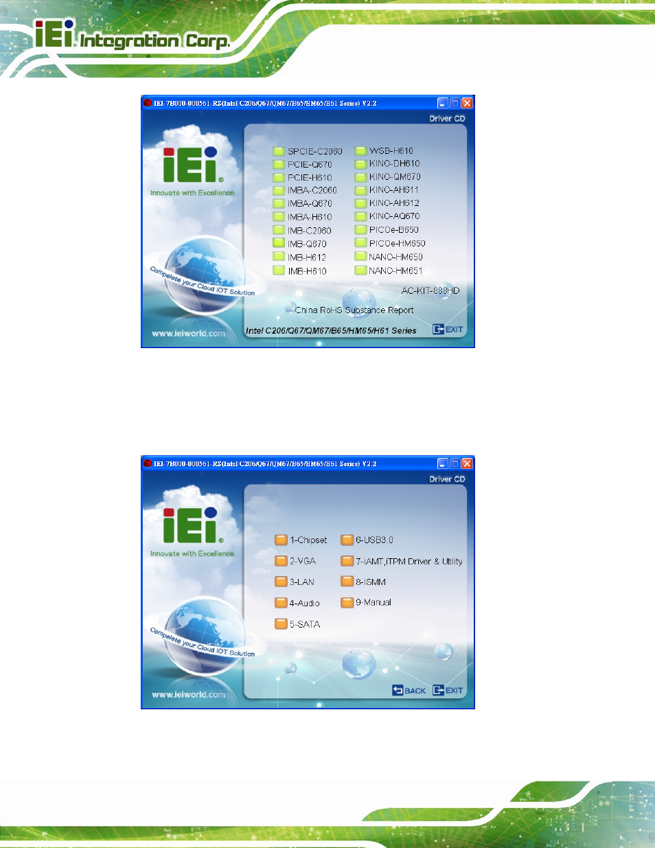 Figure 6-1: introduction screen, Figure 6-2: available drivers | IEI Integration IMBA-H610 User Manual | Page 123 / 193