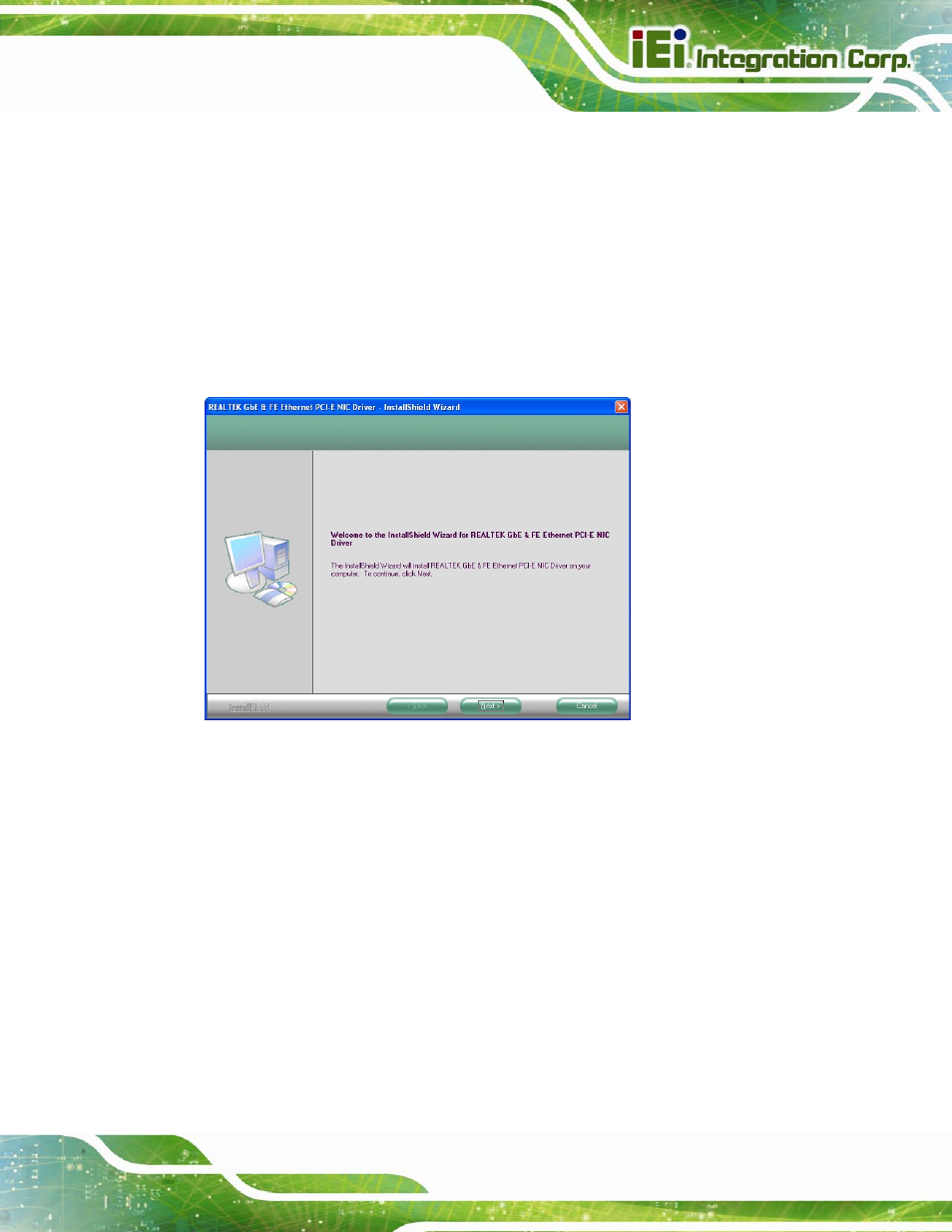 5 lan driver installation, River, Nstallation | Figure 6-13: lan driver welcome screen | IEI Integration IMBA-H610 User Manual | Page 130 / 193