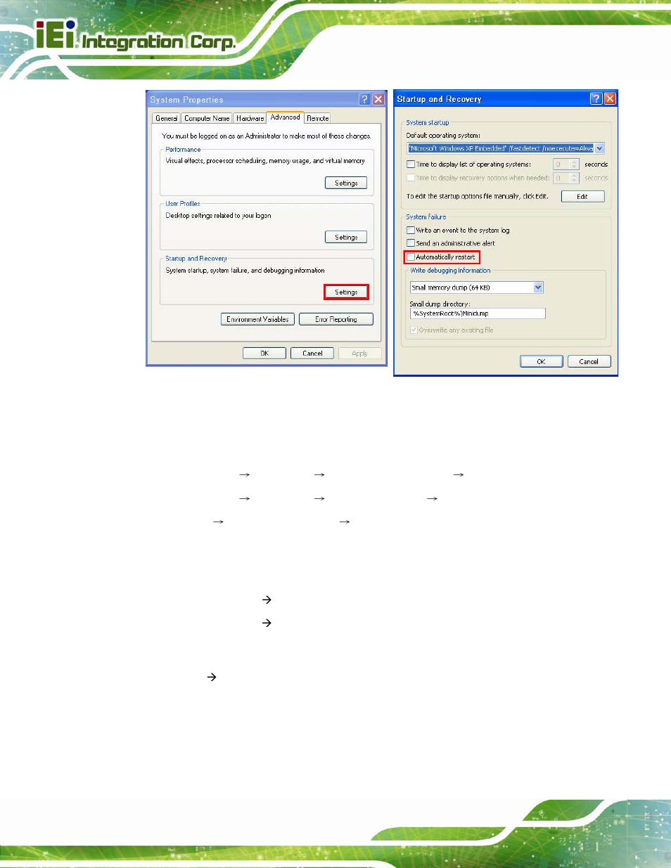 Figure b-43: disable automatically restart | IEI Integration IMBA-H610 User Manual | Page 175 / 193
