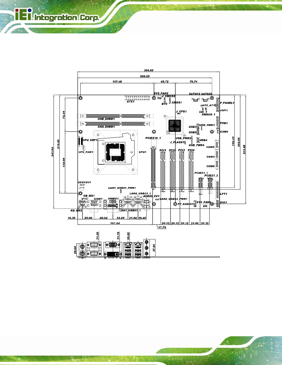 4 dimensions, Imensions, Figure 1-3: imba-h610 dimensions (mm) | IEI Integration IMBA-H610 User Manual | Page 19 / 193