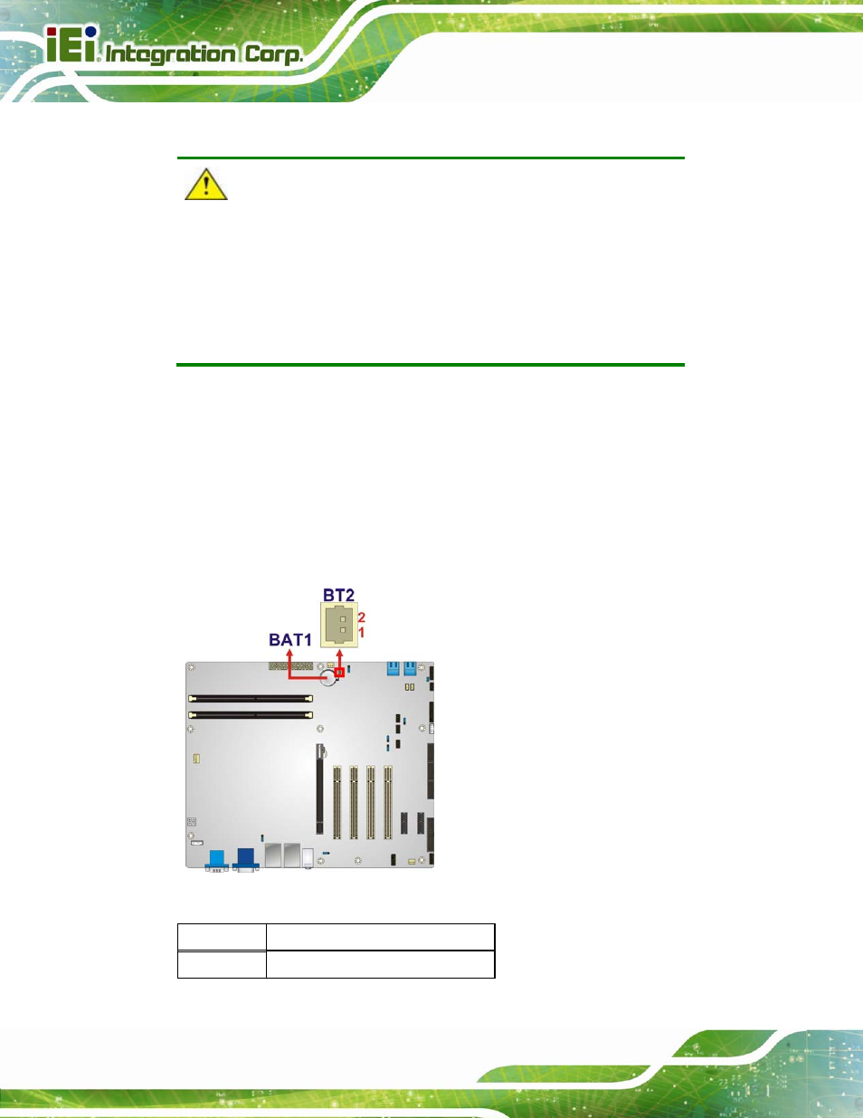 3 battery connectors, Figure 3-4: battery connector locations | IEI Integration IMBA-H610 User Manual | Page 35 / 193