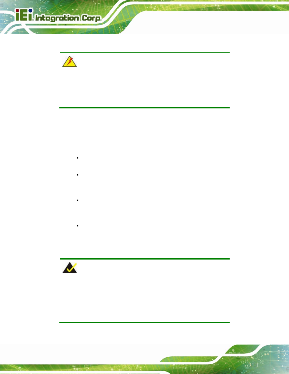 1 anti-static precautions, 2 installation considerations, Static | Recautions, Nstallation, Onsiderations | IEI Integration IMBA-H610 User Manual | Page 59 / 193