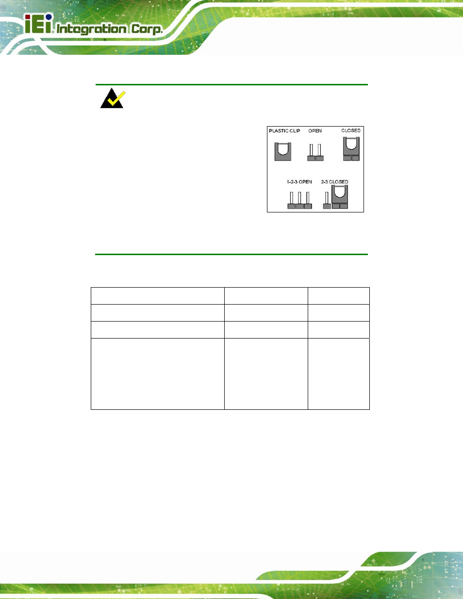 3 jumper settings, 1 at/atx power select jumper, Umper | Ettings, Table 4-1: jumpers | IEI Integration IMBA-H610 User Manual | Page 67 / 193