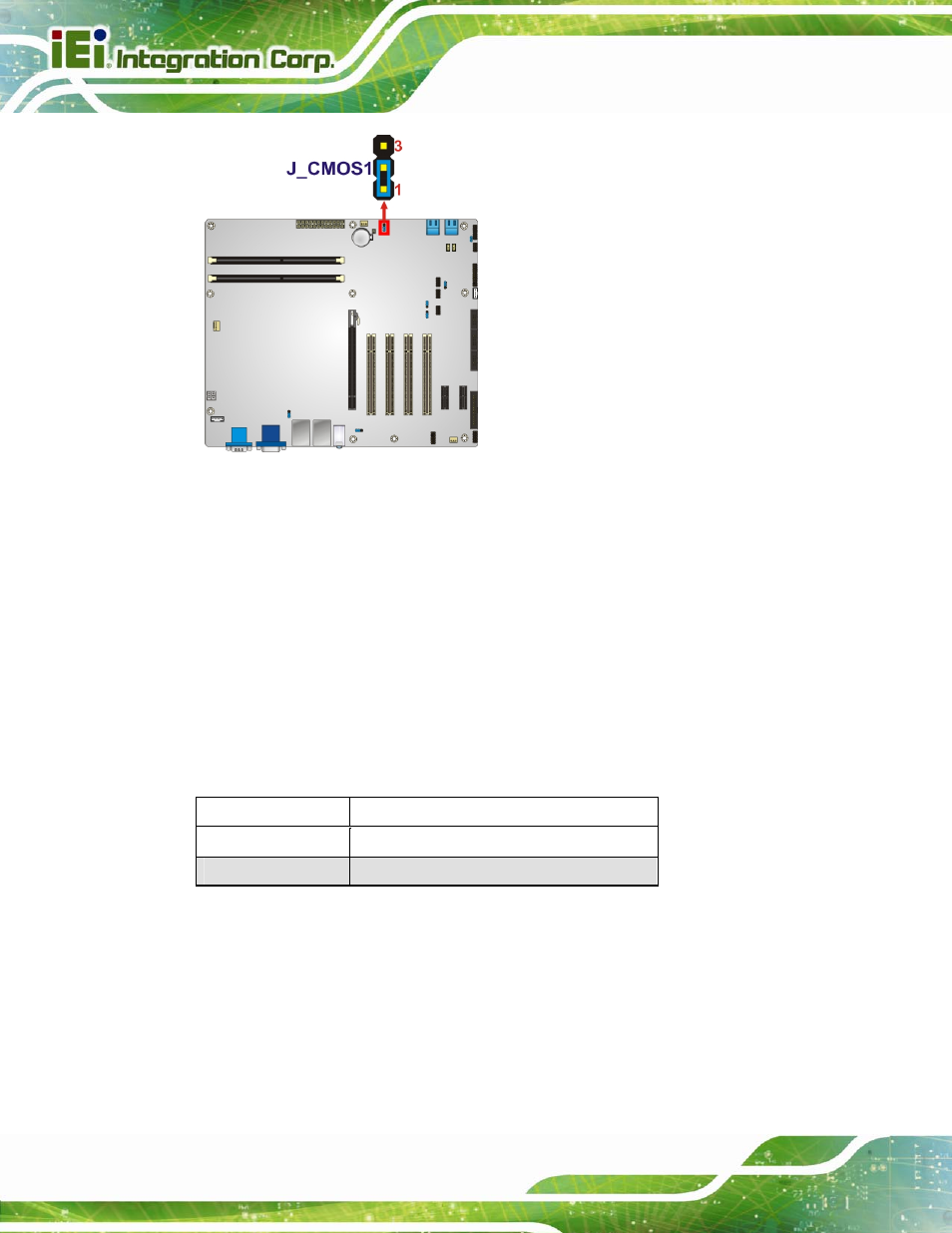 3 usb power select jumpers, Figure 4-8: clear bios jumper location, Table 4-4: usb power select jumper settings | IEI Integration IMBA-H610 User Manual | Page 69 / 193