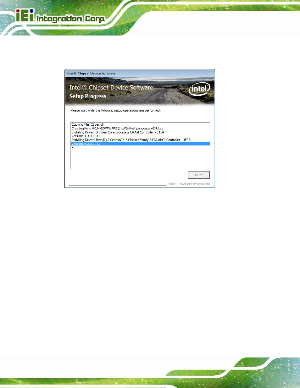 Figure 6-6: chipset driver setup operations | IEI Integration IMBA-Q770 User Manual | Page 131 / 212
