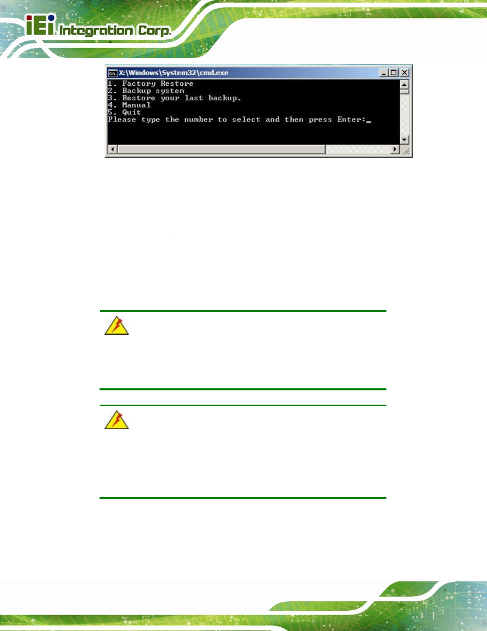 Figure b-35: recovery tool main menu | IEI Integration IMBA-Q770 User Manual | Page 179 / 212