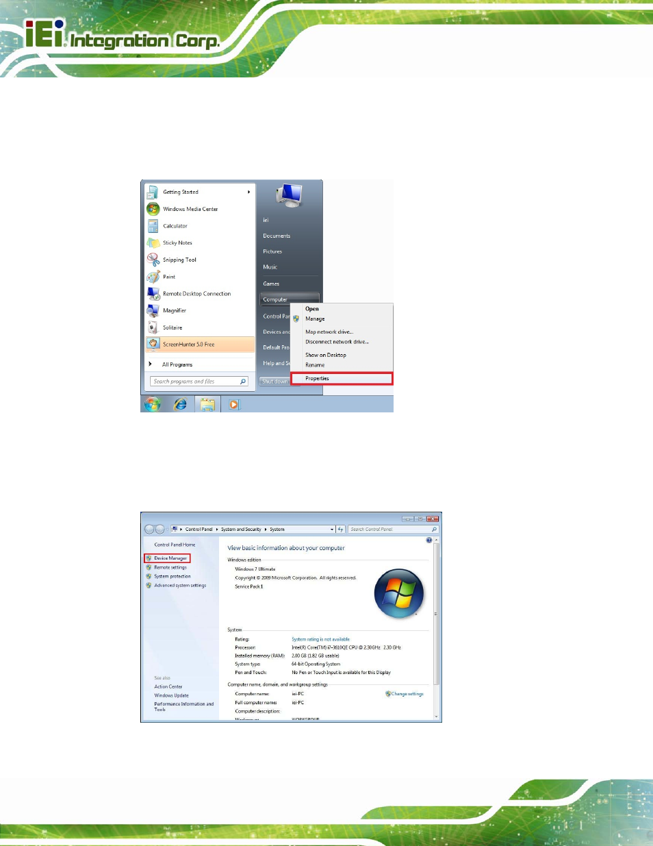 5 lan driver installation, River, Nstallation | Figure 6-12: windows control panel, Figure 6-13: system control panel | IEI Integration IMBA-C2160 User Manual | Page 140 / 217