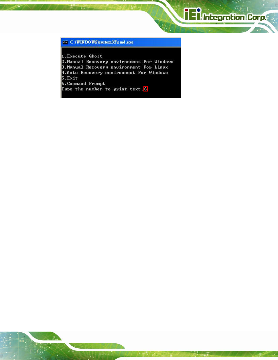 Figure b-4: command prompt | IEI Integration IMBA-C2160 User Manual | Page 165 / 217