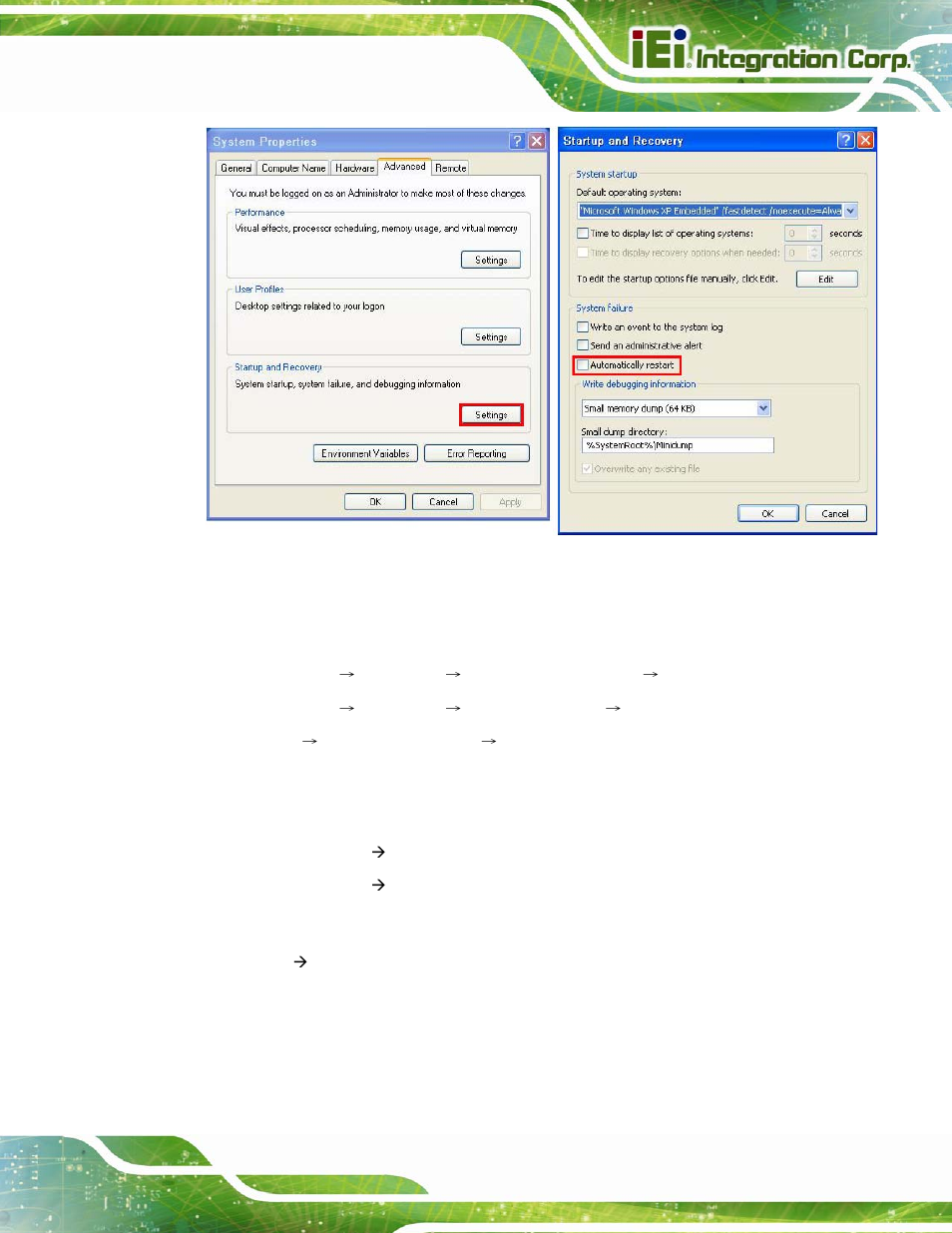 Figure b-43: disable automatically restart | IEI Integration IMBA-C2160 User Manual | Page 195 / 217