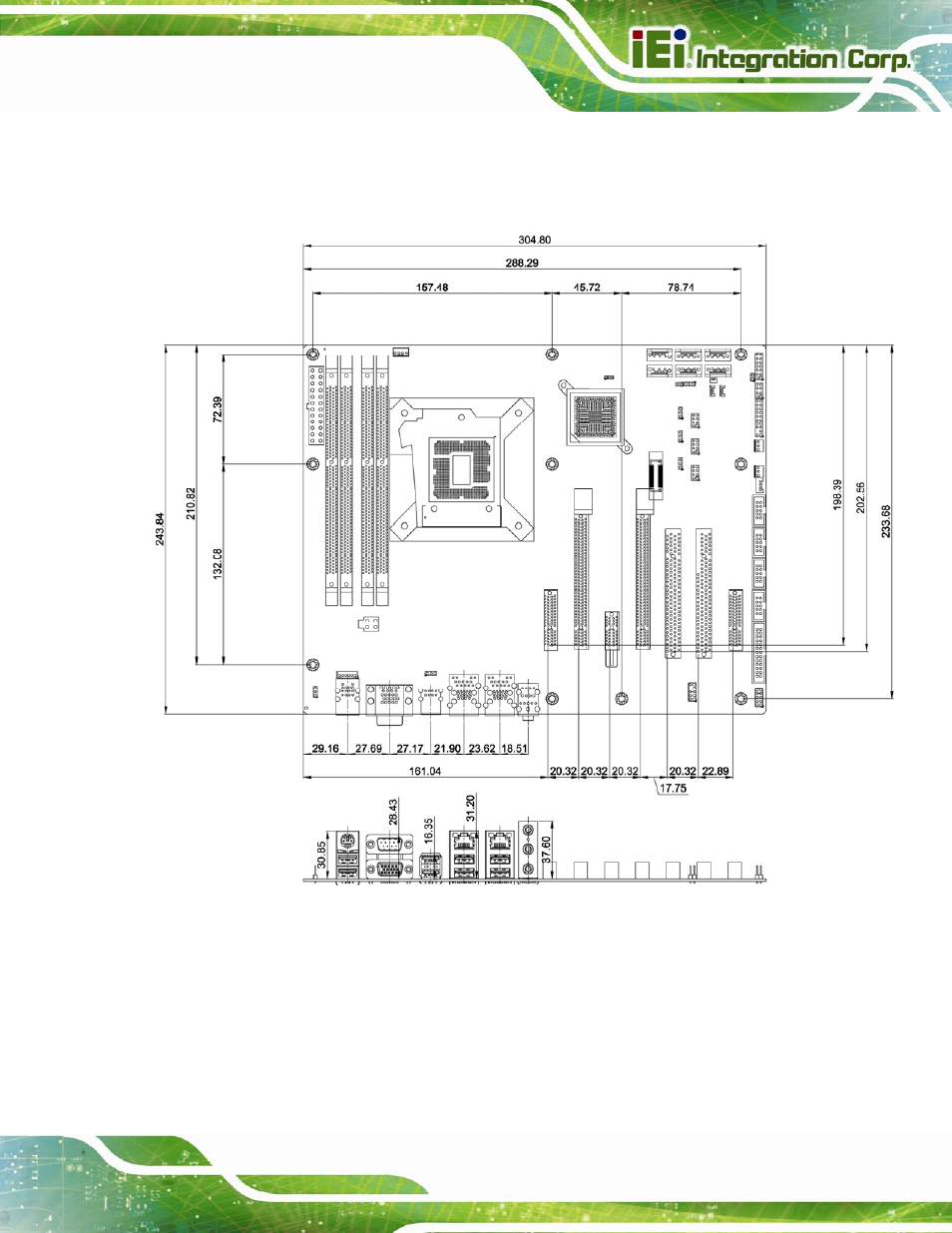 4 dimensions, Imensions, Figure 1-3: imba-c2160 dimensions (mm) | IEI Integration IMBA-C2160 User Manual | Page 21 / 217