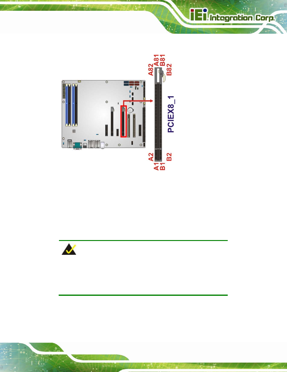 19 pci express x16 slot, Figure 3-19: pcie x8 slot location | IEI Integration IMBA-C2160 User Manual | Page 51 / 217