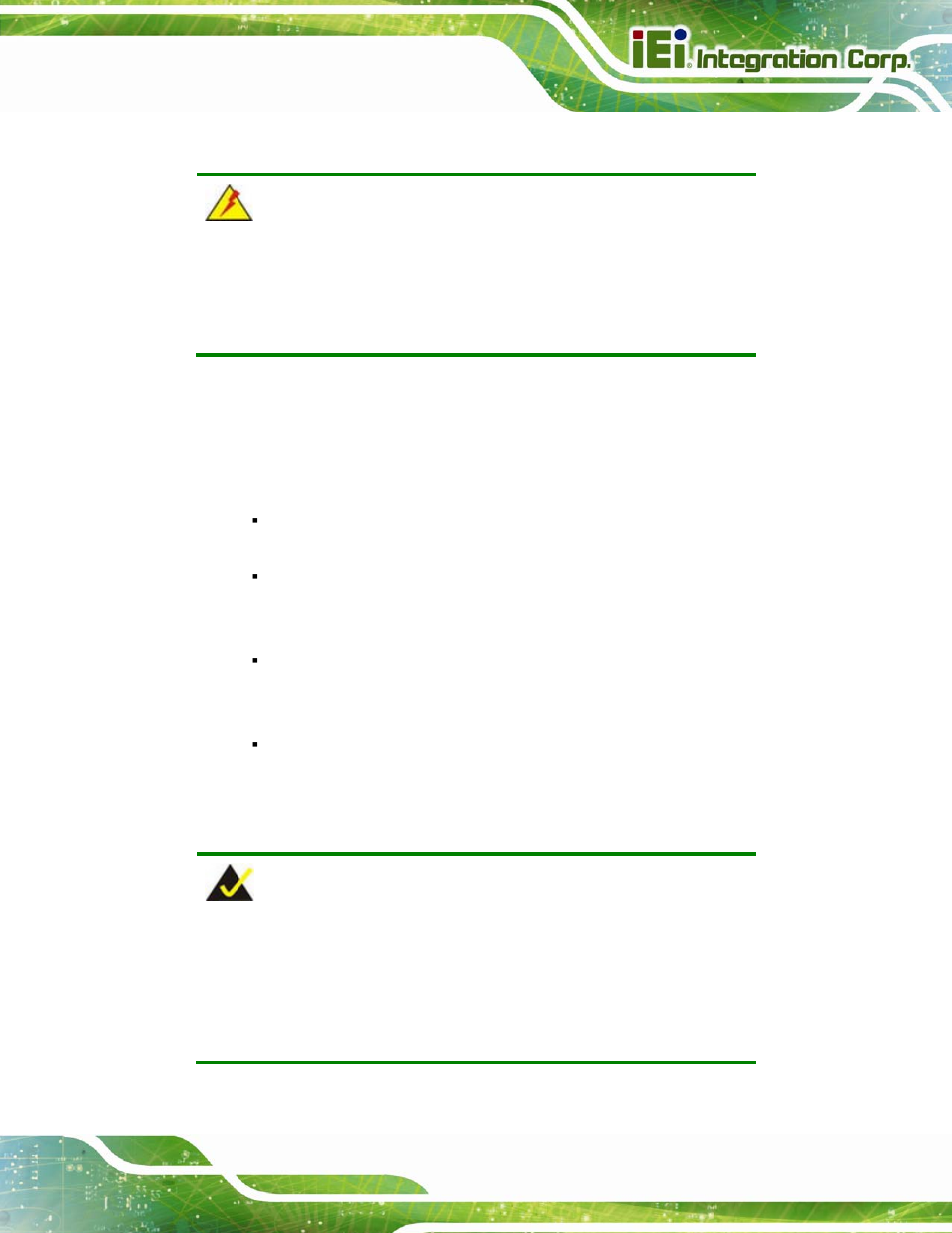 1 anti-static precautions, 2 installation considerations, Static | Recautions, Nstallation, Onsiderations | IEI Integration IMBA-C2160 User Manual | Page 67 / 217