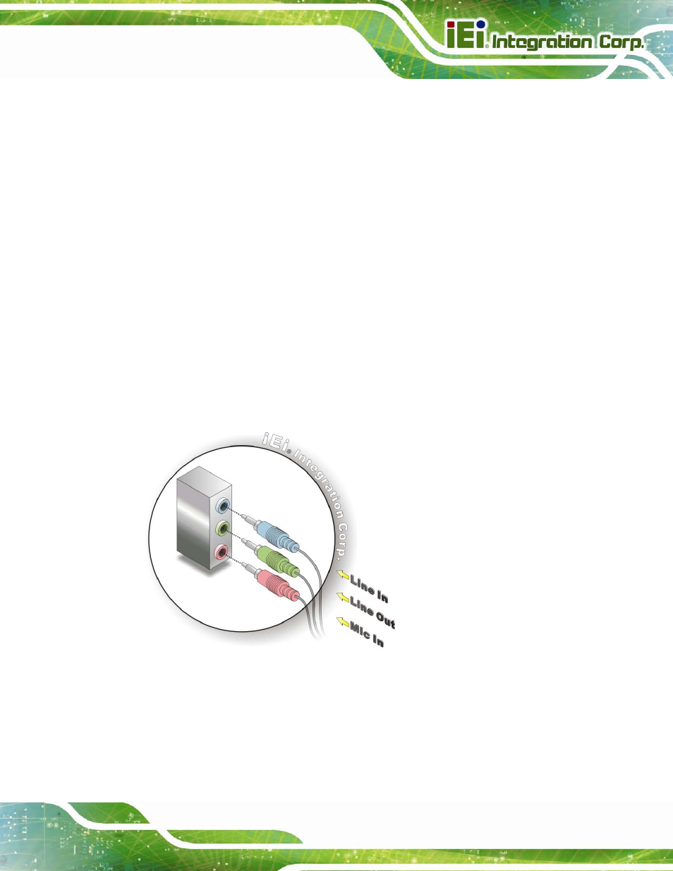 5 external peripheral interface connection, 1 audio connector, Xternal | Eripheral, Nterface, Onnection, Figure 4-14: audio connector | IEI Integration IMBA-C2160 User Manual | Page 81 / 217