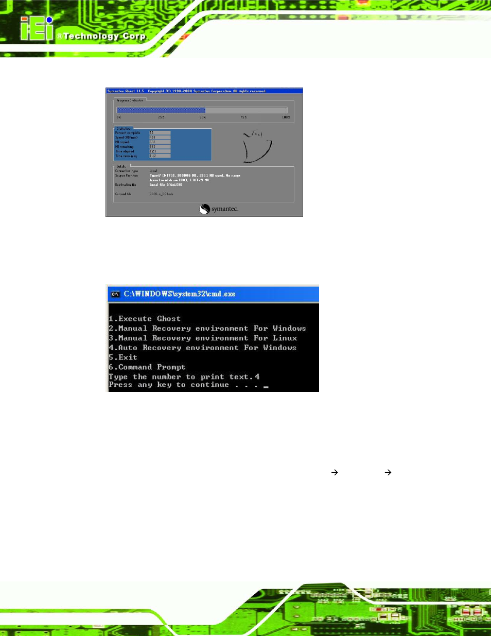 Figure b-27: image creation complete, Figure b-28: press any key to continue | IEI Integration IMBA-C604EN User Manual | Page 167 / 198