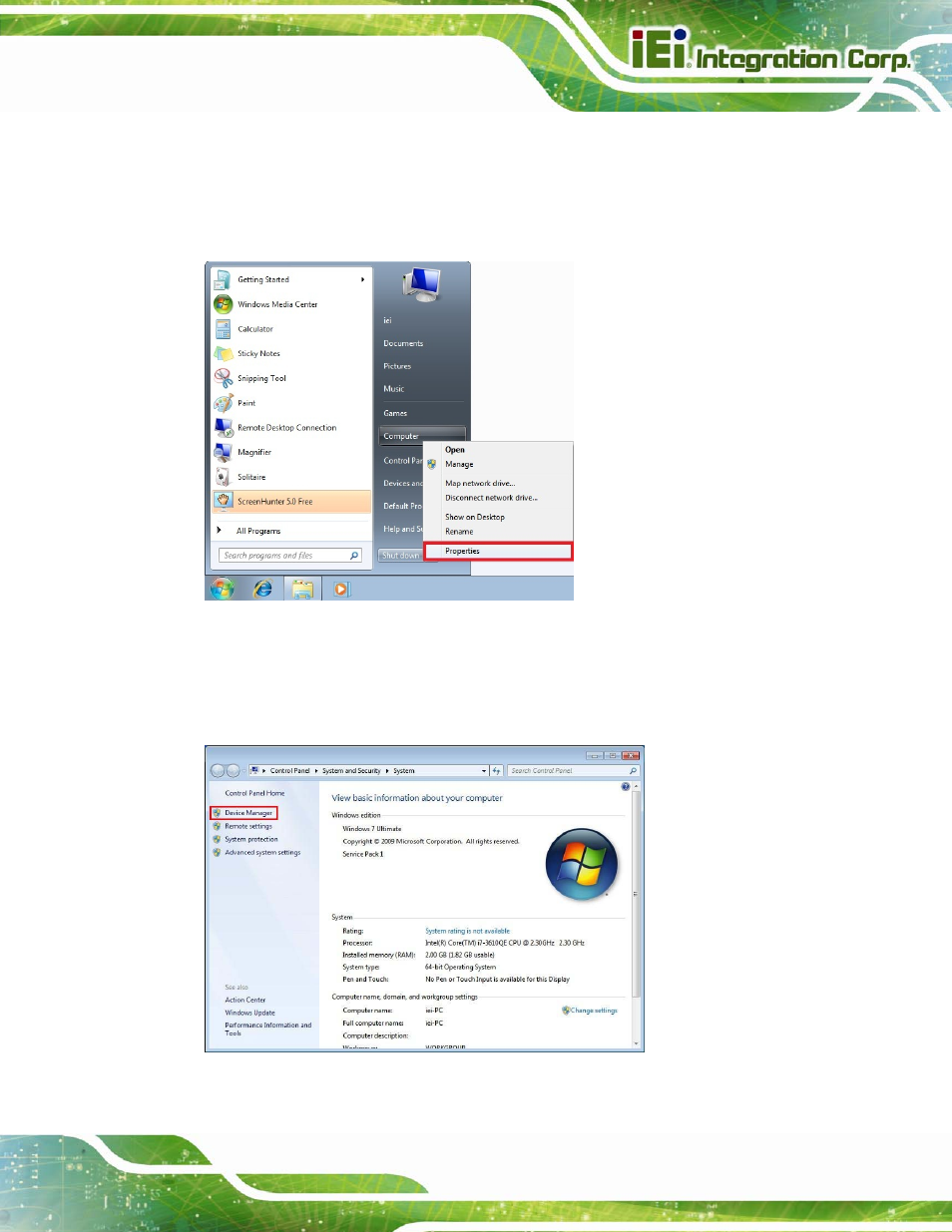 5 lan driver installation, River, Nstallation | Figure 6-10: windows control panel, Figure 6-11: system control panel | IEI Integration IMBA-C604EP User Manual | Page 133 / 212