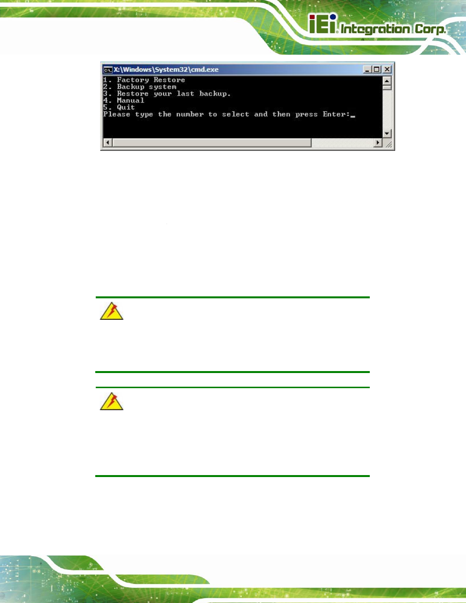 Figure b-35: recovery tool main menu | IEI Integration IMBA-C604EP User Manual | Page 179 / 212