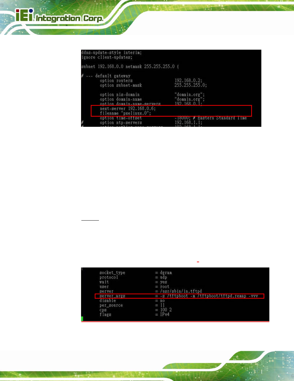 B.6.2 configure tftp settings | IEI Integration IMBA-C604EP User Manual | Page 186 / 212