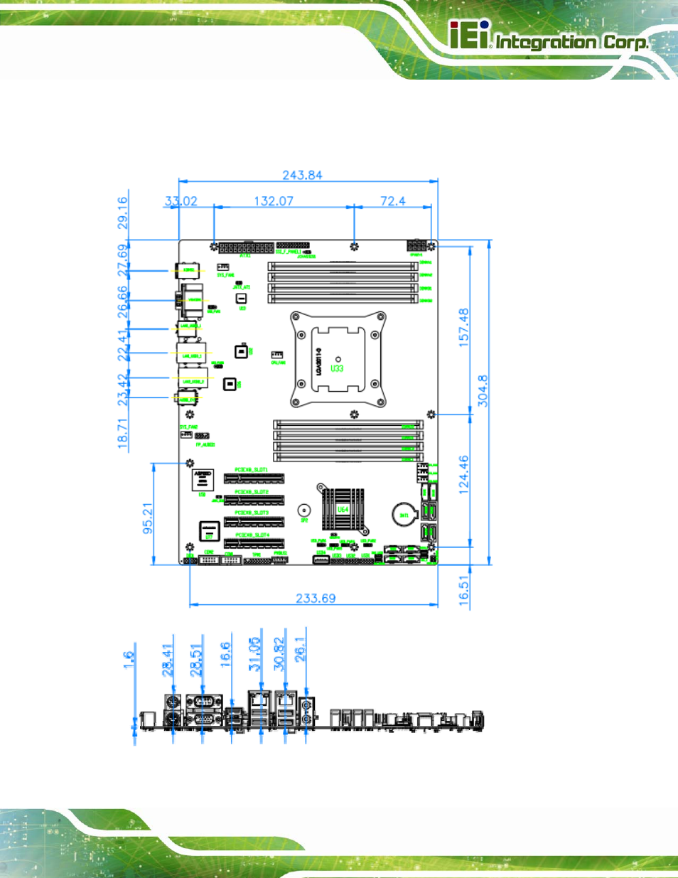 4 dimensions, Imensions, Figure 1-3: imba-c604ep dimensions (mm) | IEI Integration IMBA-C604EP User Manual | Page 21 / 212