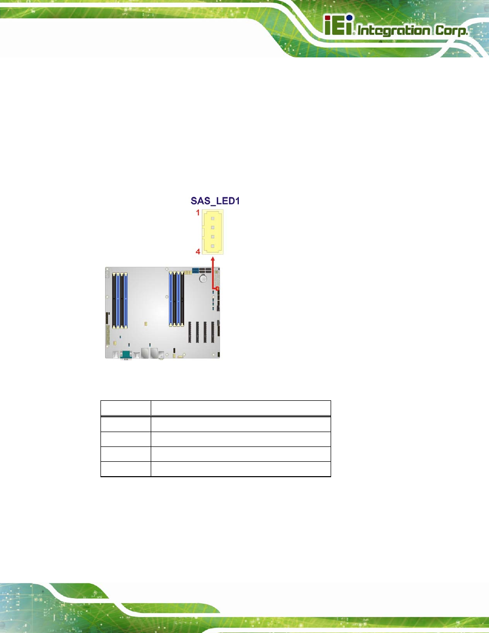15 sas led connector, 16 sas smbus connector, Figure 3-16: sas led connector location | Table 3-14: sas led connector pinouts | IEI Integration IMBA-C604EP User Manual | Page 47 / 212