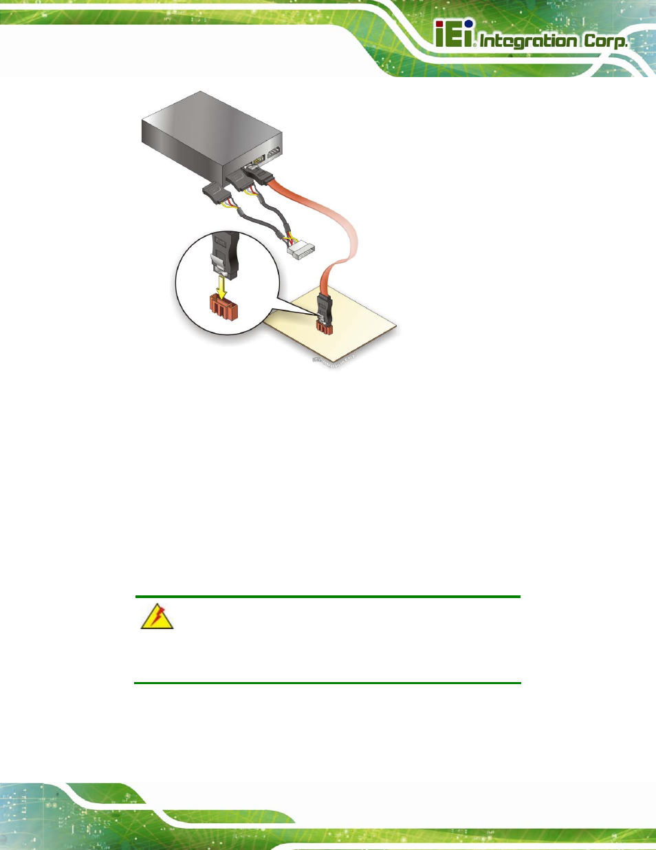 2 dual-port usb cable with slot bracket (optional), Figure 4-11: sata power drive connection | IEI Integration IMBA-C604EP User Manual | Page 75 / 212