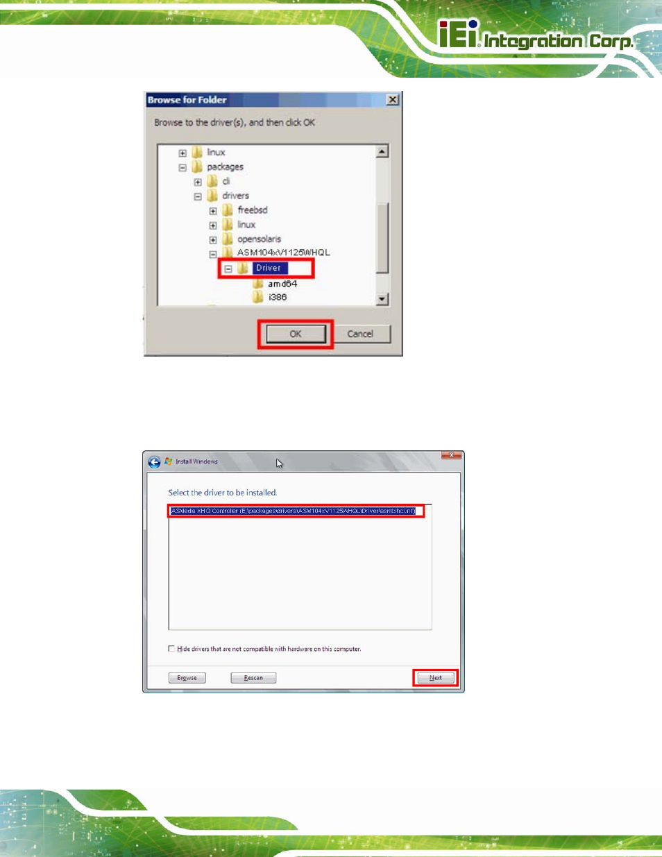Figure 4-20: browse for folder | IEI Integration IMBA-C604EP User Manual | Page 83 / 212