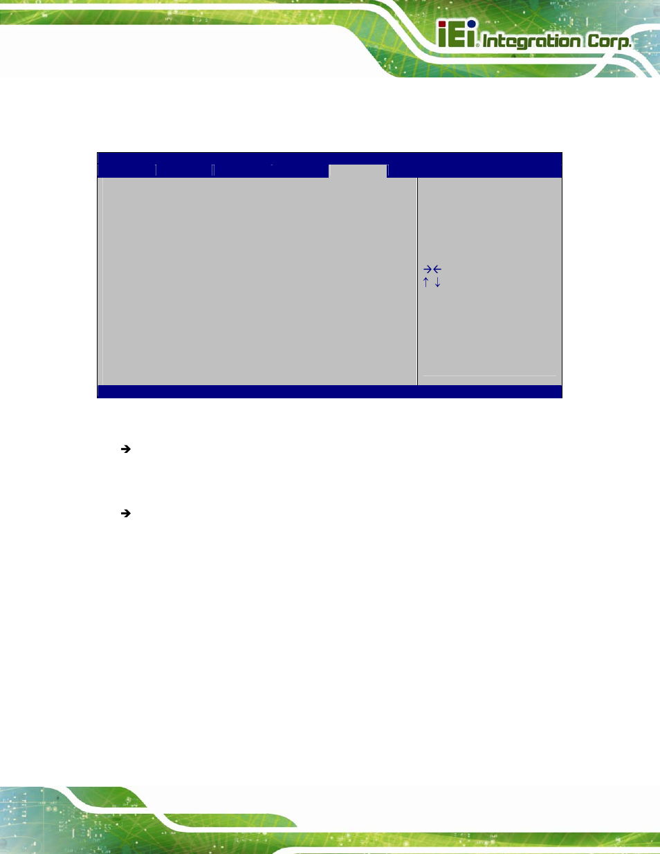 6 security, 7 save & exit, Ecurity | Bios menu 28: security | IEI Integration IMBA-C2260-i2 User Manual | Page 140 / 227