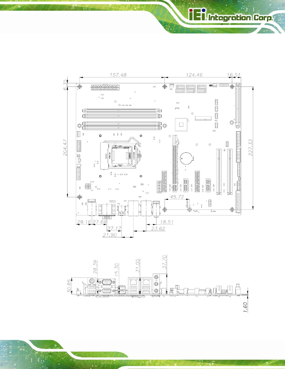 4 dimensions, Imensions, Figure 1-3: imba-c2260-i2 dimensions (mm) | IEI Integration IMBA-C2260-i2 User Manual | Page 22 / 227