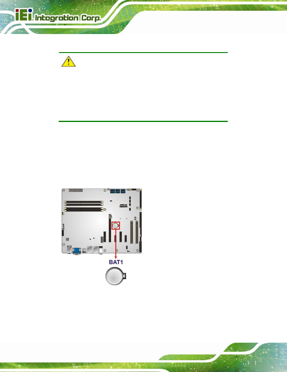4 battery connector, Figure 3-5: battery connector location | IEI Integration IMBA-C2260-i2 User Manual | Page 39 / 227