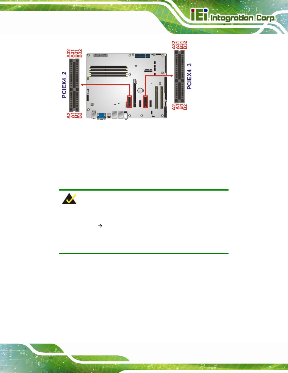 23 pci express x16 slot, Figure 3-23: pcie x4 slot locations | IEI Integration IMBA-C2260-i2 User Manual | Page 56 / 227