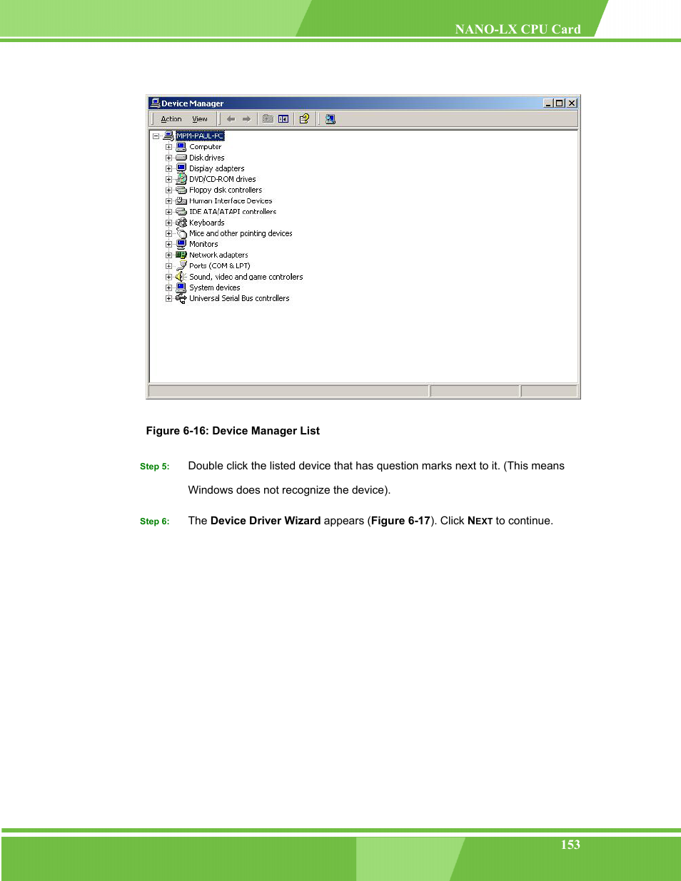 Figure 6-16: device manager list, Rs ( figure 6 | IEI Integration NANO-LX v1.00 User Manual | Page 153 / 211