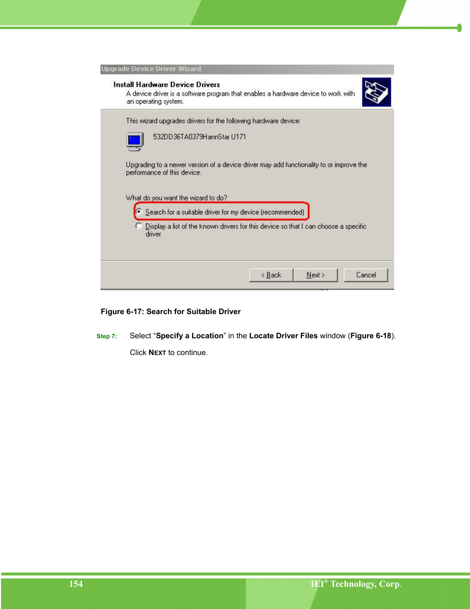 Figure 6-17: search for suitable driver | IEI Integration NANO-LX v1.00 User Manual | Page 154 / 211