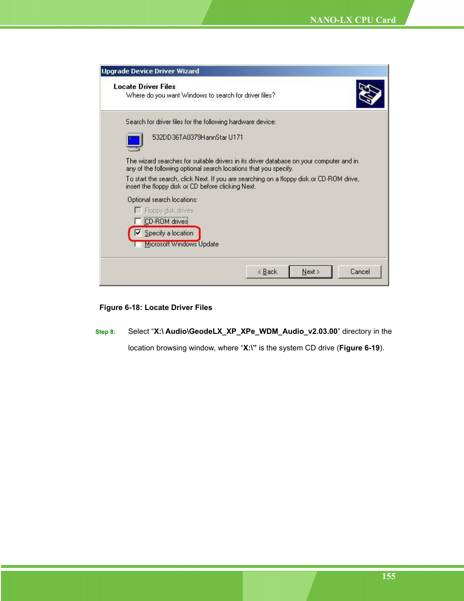 Figure 6-18: locate driver files | IEI Integration NANO-LX v1.00 User Manual | Page 155 / 211