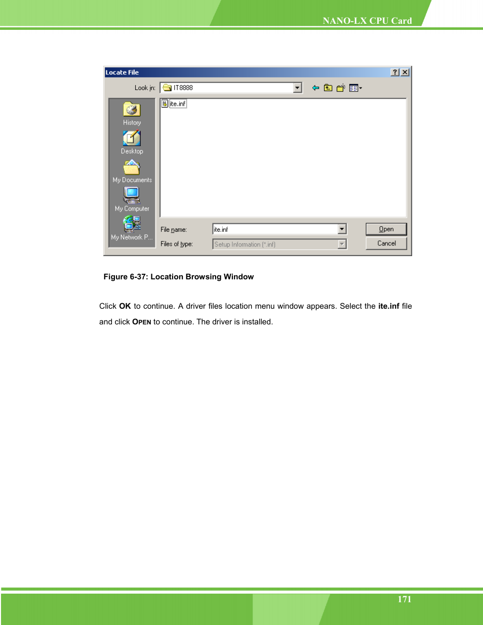 Figure 6-37: location browsing window | IEI Integration NANO-LX v1.00 User Manual | Page 171 / 211