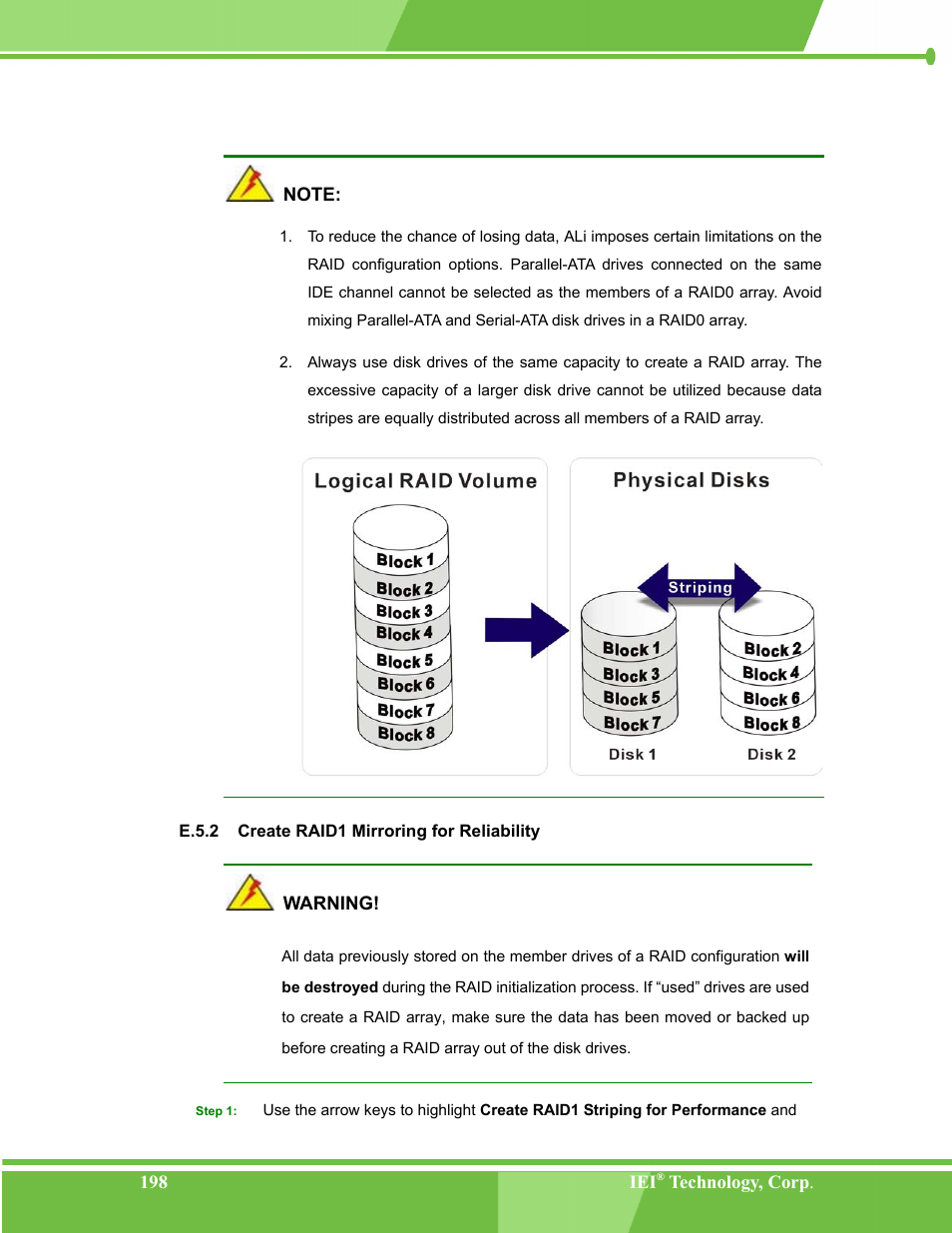 Create raid1 mirroring for reliability, E.5.2 | IEI Integration NANO-LX v1.00 User Manual | Page 198 / 211