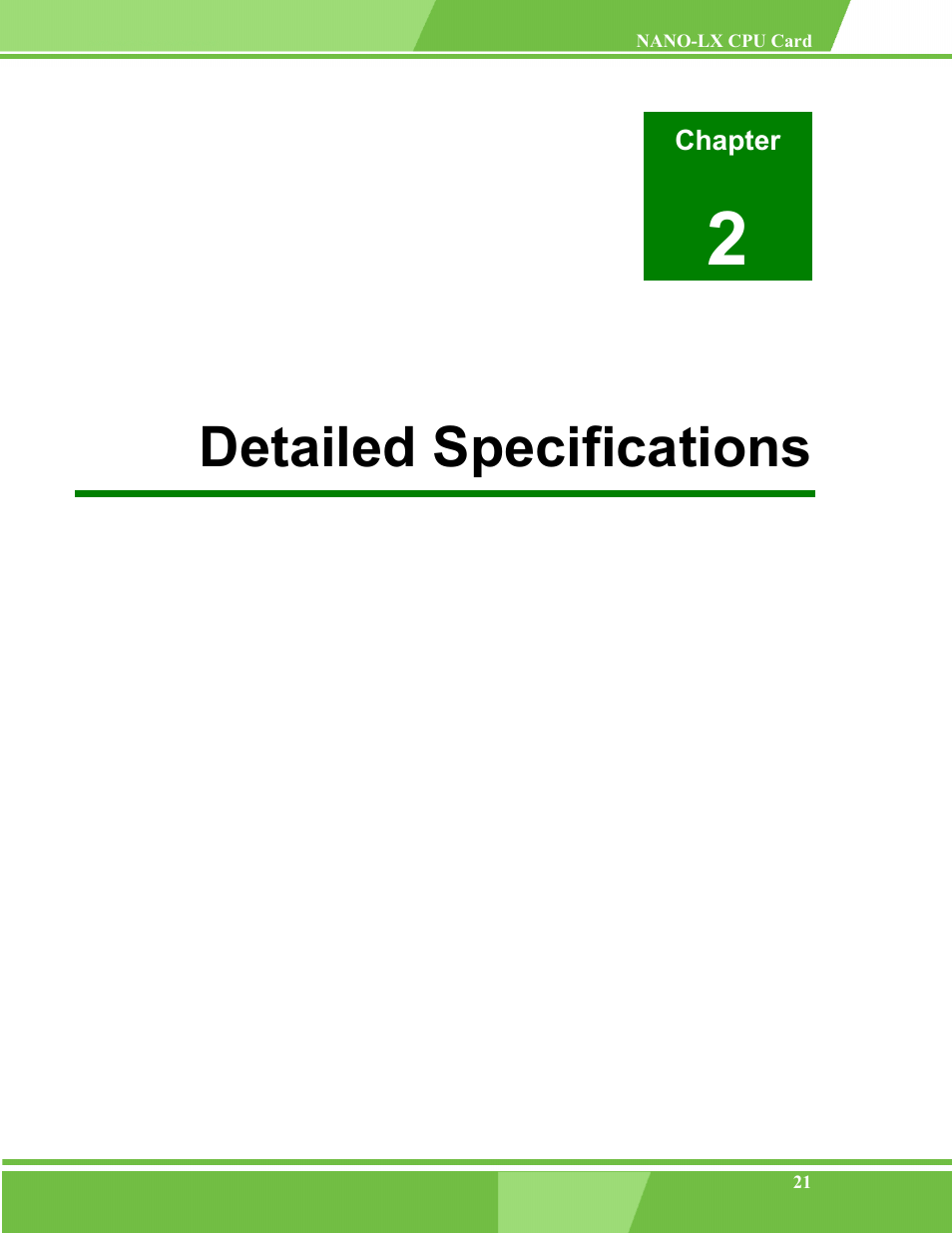 Detailed specifications | IEI Integration NANO-LX v1.00 User Manual | Page 21 / 211