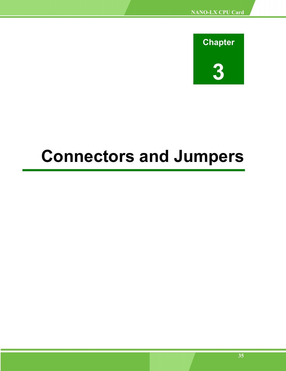 Connectors and jumpers | IEI Integration NANO-LX v1.00 User Manual | Page 35 / 211