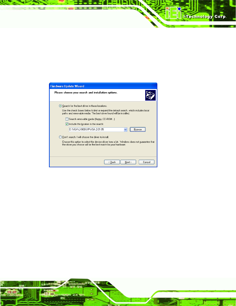 Figure 7-11: folder selection window, Figure 7-12: search options window | IEI Integration NANO-LX v1.10 User Manual | Page 165 / 232