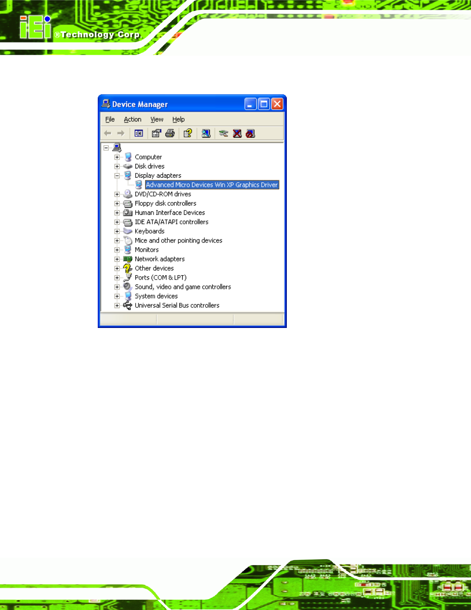 3 audio driver installation, Udio, River | Nstallation, Figure 7-17: device manager window | IEI Integration NANO-LX v1.10 User Manual | Page 168 / 232