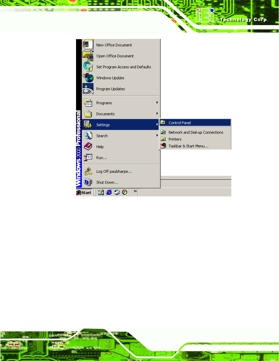 Figure 7-18: access windows control panel | IEI Integration NANO-LX v1.10 User Manual | Page 169 / 232