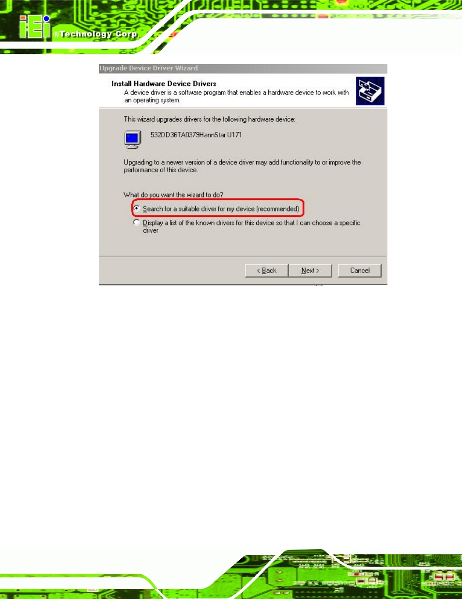 Figure 7-22: search for suitable driver | IEI Integration NANO-LX v1.10 User Manual | Page 172 / 232