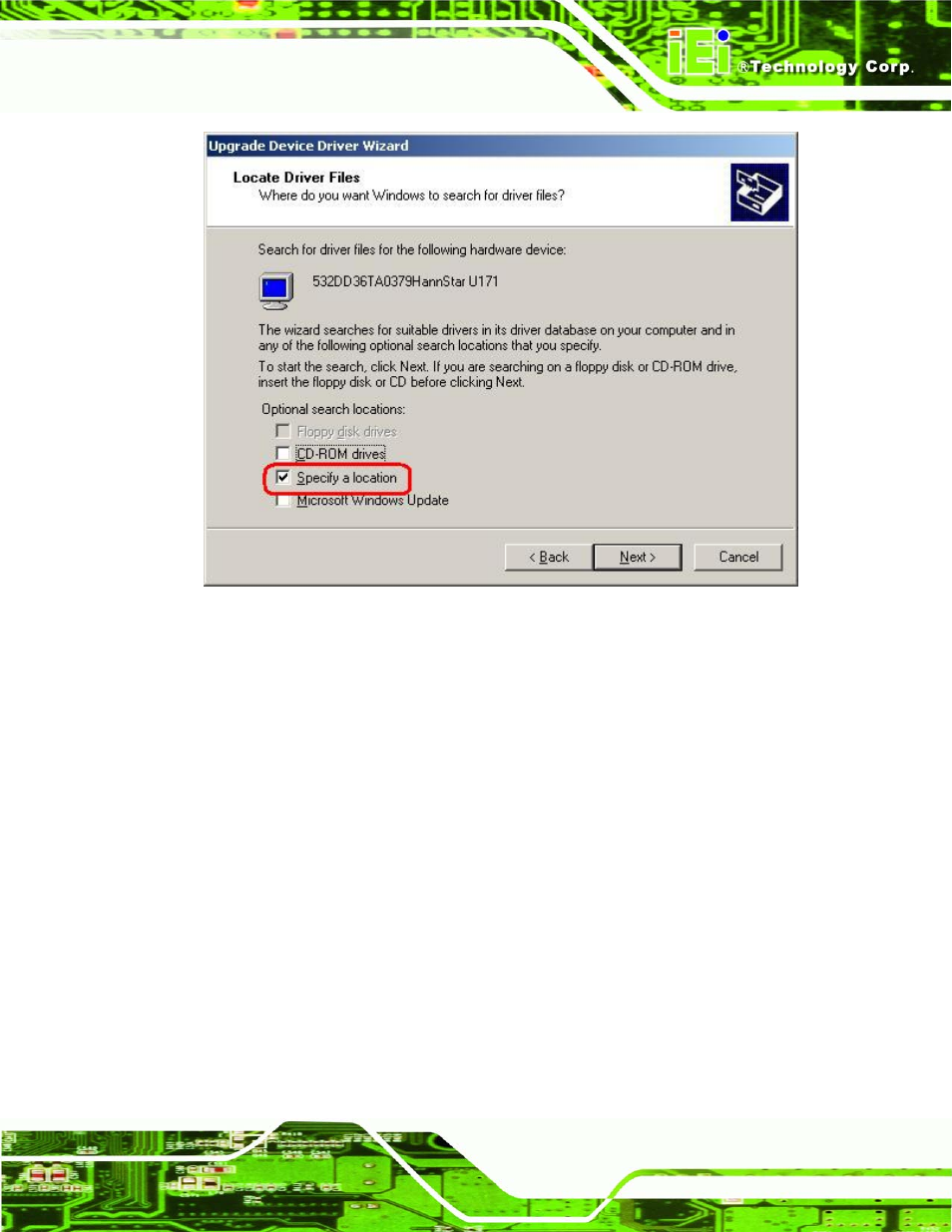 Figure 7-23: locate driver files | IEI Integration NANO-LX v1.10 User Manual | Page 173 / 232